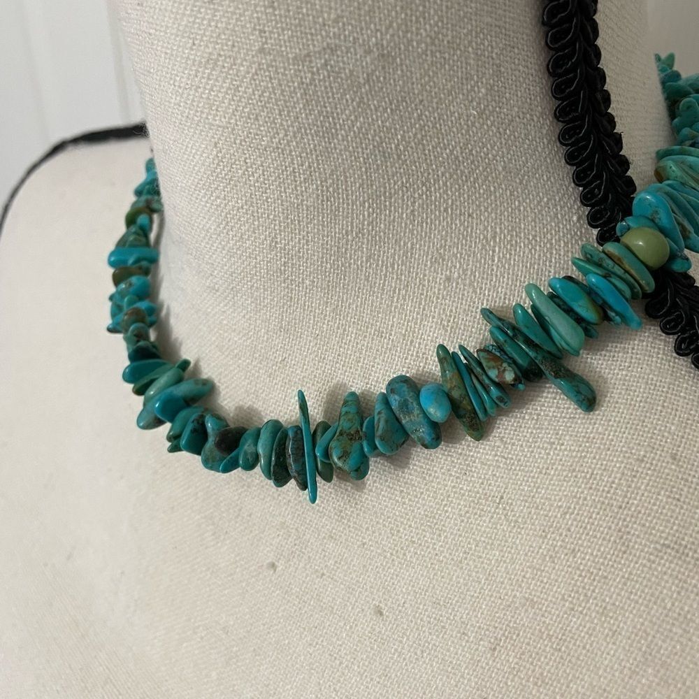 Turquoise Necklace~ Strand of Beautiful Vivid Slab & Tumbled Nugget Beads